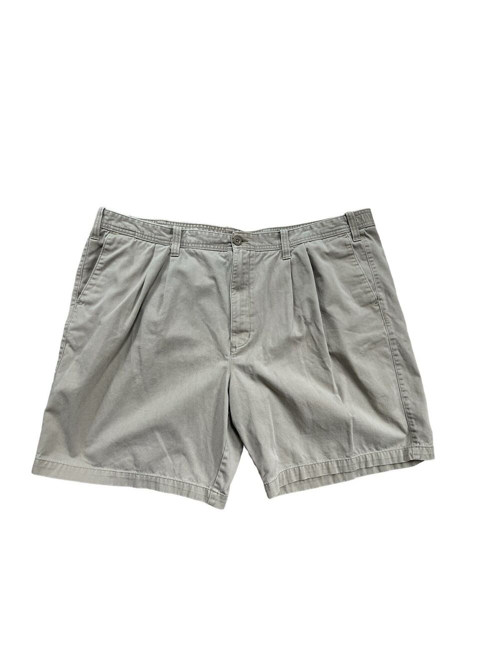 Eddie Bauer Shorts Men's 46 Pleated Front Khaki Chinos Tan Preppy Dad Core - Picture 1 of 7